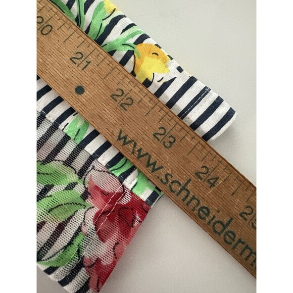 IBKUL Dress Size L Blue White Stripe Floral Mesh Sleeve Golf Fish Beach UPF - Picture 15 of 16